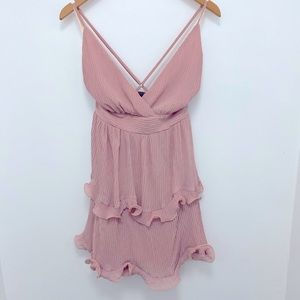 Large pedal pink strap dress
